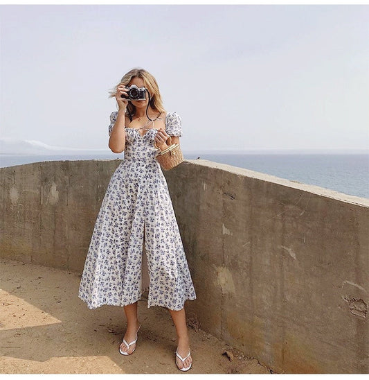 Robe longue d'été à imprimé floral