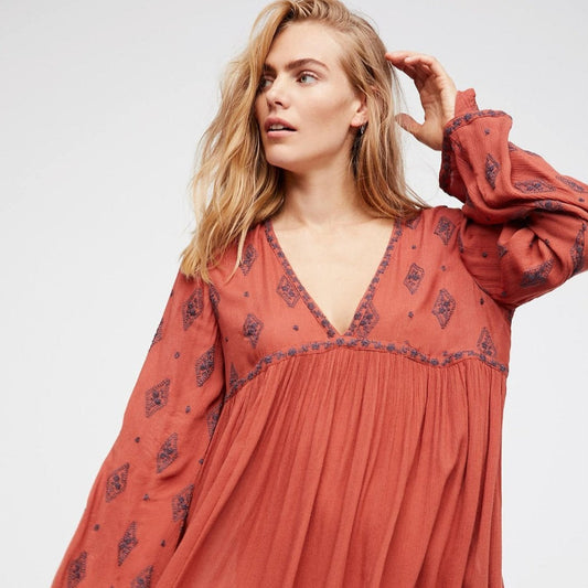 Blouse Bohème Rouille