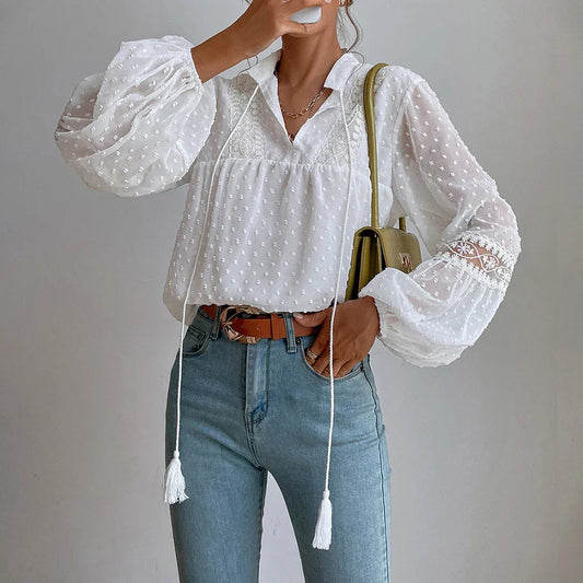 Blouse Broderie Rose Boho